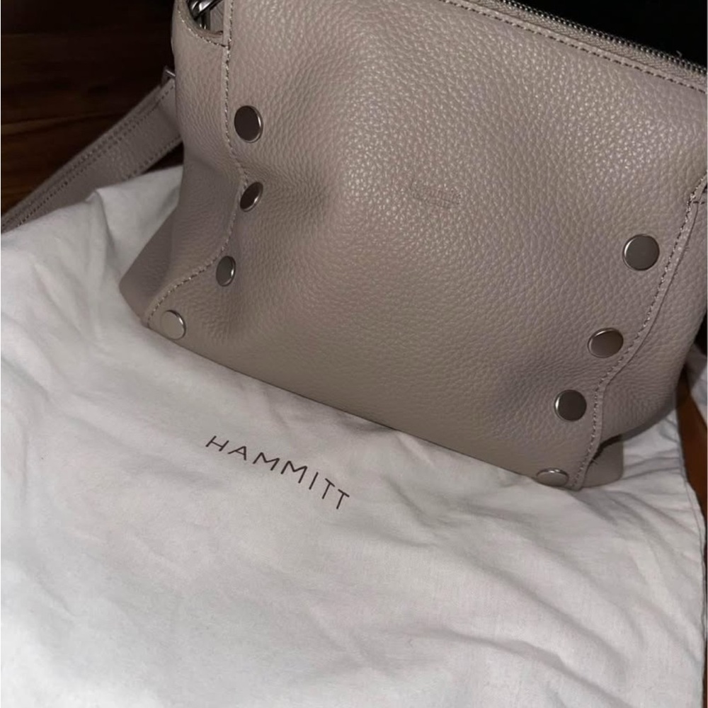 Hammitt Light Grey Leather Shoulder Bag